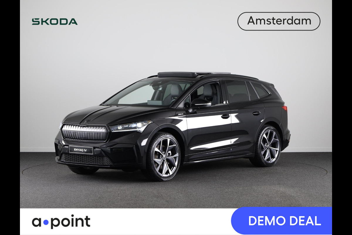 Škoda Enyaq 85 Sportline 286 PK | Panoramadak | 21 inch Vision | Leer/alcantara bekleding | Verwarmbare voorstoelen Škoda Enyaq 85 Sportline 286 PK | Panoramadak | 21 inch Vision | Leer/alcantara bekleding | Verwarmbare voorstoelen