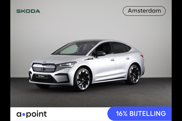 Škoda Enyaq Coupé 80 Sportline 204 pk Škoda Enyaq Coupé iV 80 Sportline 204 pk Canton Audio | Head up Display | Verwarmbare voorstoelen en achterbank | Crystal Face