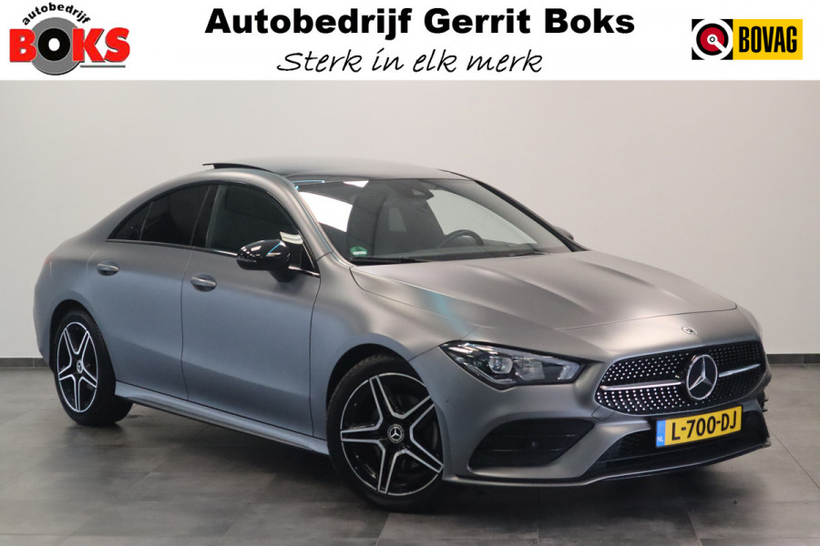 Mercedes-Benz CLA-Klasse 180 AMG Business Solution Luxery Sfeer verlichting Panoramadak, Ambi light, Navigatie, 18LMV, Matte kleur