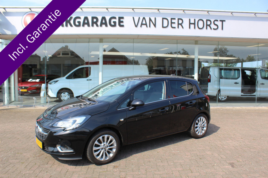 Opel Corsa 1.0-90pk Turbo 'Online Edition'. Erg nette en goed onderhouden Opel Corsa 1.0-90pk Turbo 5drs.. Volautm. airco, cruise control, navigatie, trekhaak afneembare kogel, metallic lak, parkeersensoren v+a, LM wielen, telefoonvoorb., 5 deuren etc.