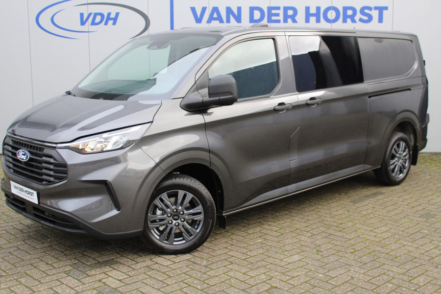 Ford Transit Custom 320 2.0-170pk TDCI L2H1 Trend DUBBELE CABINE ! AUTOMAAT ! Kijk eens... één van de eerste Customs met dubbele cabine... wát een ruimte, wát een comfort ! Volautm. airco, stoel-, stuur-, spiegel- en voorraamverw., LM wielen, metallic lak, cruise cntrl etc.
