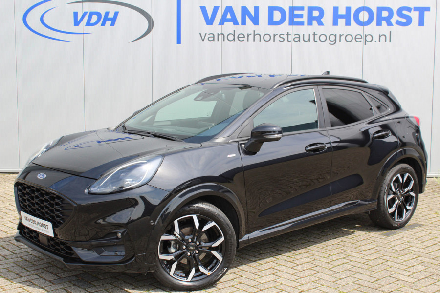 Ford Puma 1.0-125 pk EcoBoost Mild Hybrid ST-Line X AUTOMAAT ! Gun uzelf het plezier en comfort van een automaat ! Ca. €. 10.000,- beneden de nieuwprijs ! Cruise Control, Climate Control, Achteruitrijcamera, Parkeersensoren v+a, metallic lak, LM wielen, Navigatie, Telefoonvoorb., etc.