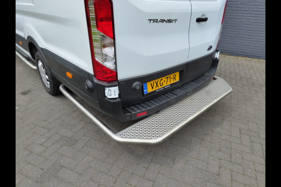 Ford Transit 350 D130pk L4H3 Navi Camera Pdc Apple Carplay Android Airco Cruise Control Voorruit-Verwarmd 2.0TDCI Regensensor DAB Schuifdeur Betonplex Vloer Wandbetimmering Roll Stability Control Led Spoorwisselassist Euro 6 Zeer Compleet!