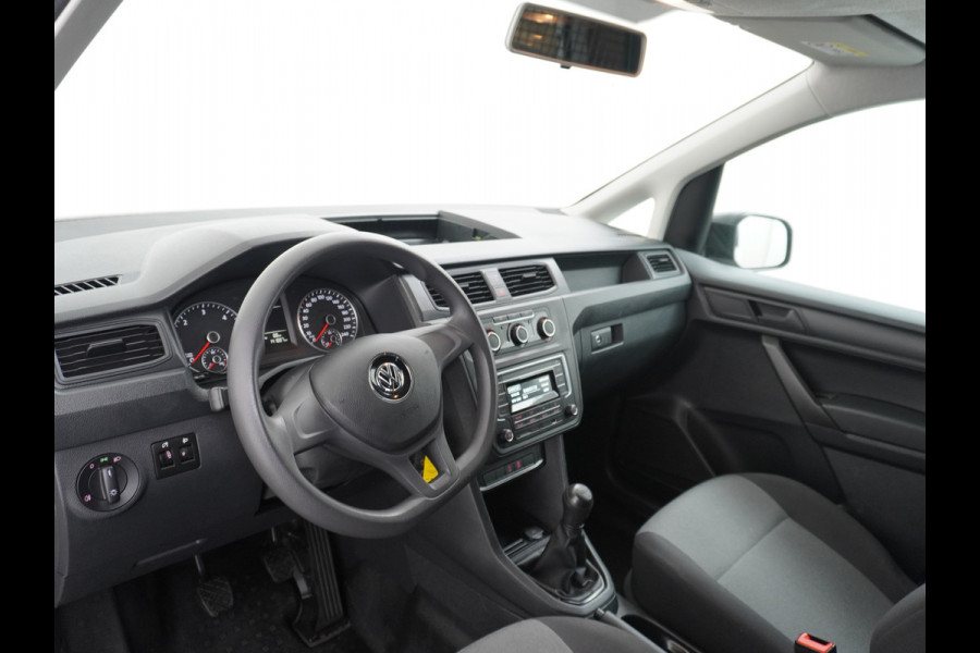 Volkswagen Caddy 2.0TDI EURO 6 Airco Schuifdeur-R Betonplex-Vloer Lat om Lat betimmering Multimedia systeem ESP ASR Elek.ramen Buitenspiegels ele Bluetooth Vervolgbotsing preventie  Brake Assist System Achterruit+Wissers+verwarmd Tussenwand m rooster Achterruitenwisser Euro 6 1e Eigenaar