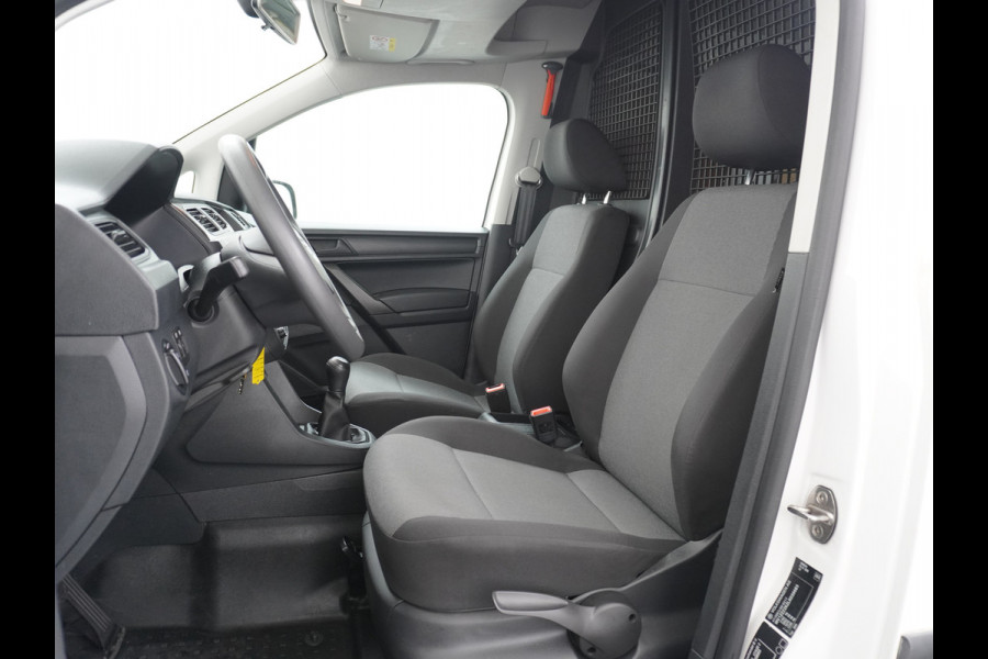 Volkswagen Caddy 2.0TDI EURO 6 Airco Schuifdeur-R Betonplex-Vloer Lat om Lat betimmering Multimedia systeem ESP ASR Elek.ramen Buitenspiegels ele Bluetooth Vervolgbotsing preventie  Brake Assist System Achterruit+Wissers+verwarmd Tussenwand m rooster Achterruitenwisser Euro 6 1e Eigenaar
