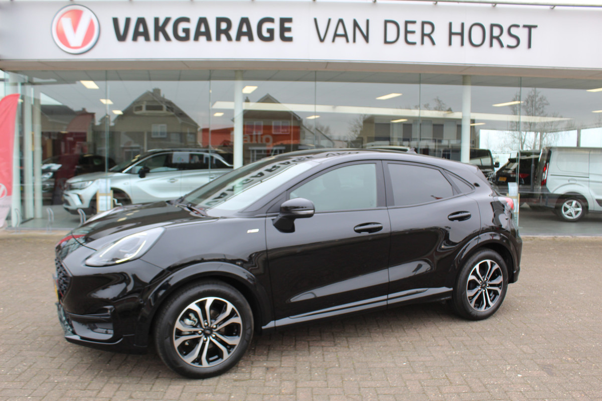 Ford Puma 1.0-125pk EcoBoost Hybrid ST-Line. April 2024 ! Slechts 8.400km ! Autm. airco, navigatie, telefoonvoorb., camera, pdc v+a, parkeerassistent, LED verl., metallic lak, LM wielen, stoel-, stuur- en voorraamverw., lane- en sideassist, adapt. cruise cntrl etc Ford Puma 1.0-125pk EcoBoost Hybrid ST-Line. April 2024 ! Slechts 8.400km ! Autm. airco, navigatie, telefoonvoorb., camera, pdc v+a, parkeerassistent, LED verl., metallic lak, LM wielen, stoel-, stuur- en voorraamverw., lane- en sideassist, adapt. cruise cntrl etc
