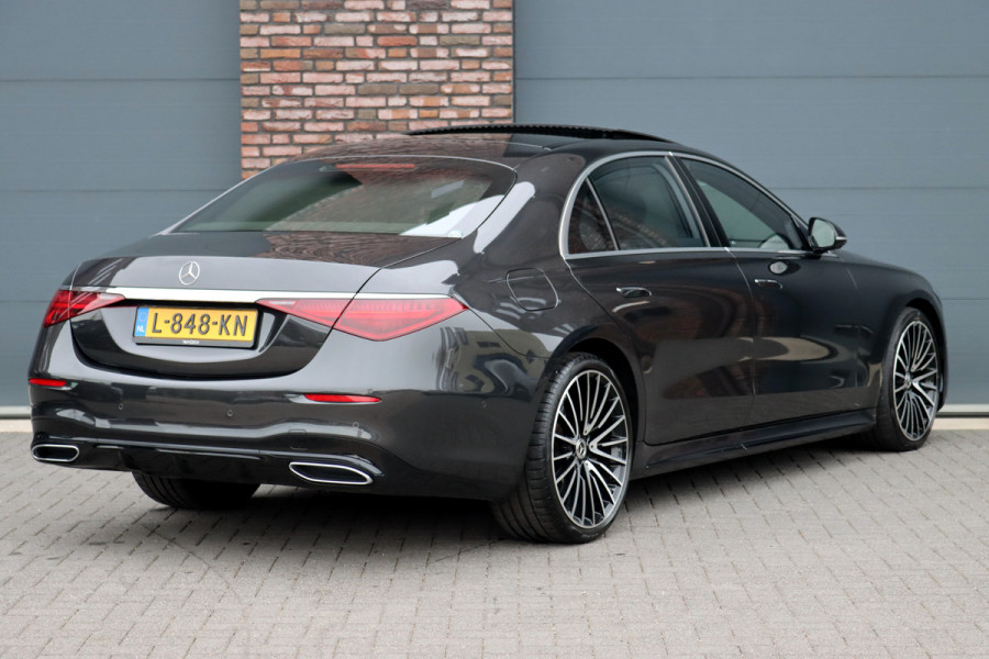 Mercedes-Benz S-Klasse 400d 4MATIC Lang AMG Line Aut9 | Airmatic | Achterasbesturing | Distronic+ | Memory | Stoelventilatie | Massage | Panoramadak | Vlakkenverwarming | Zonweringspakket | Luchtreinigingspakket |