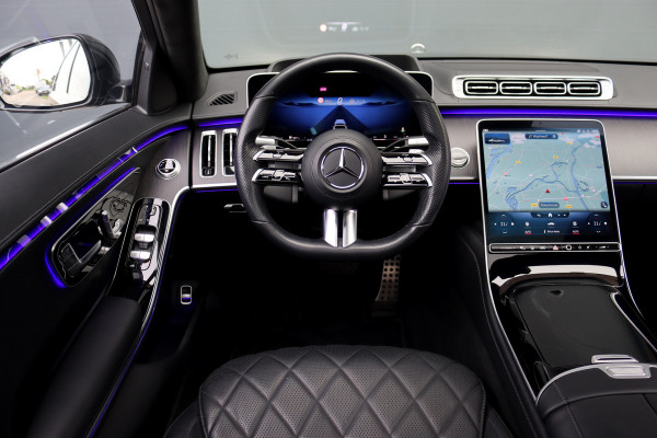 Mercedes-Benz S-Klasse 400d 4MATIC Lang AMG Line Aut9 | Airmatic | Achterasbesturing | Distronic+ | Memory | Stoelventilatie | Massage | Panoramadak | Vlakkenverwarming | Zonweringspakket | Luchtreinigingspakket |
