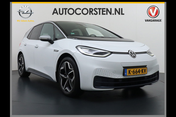 Volkswagen ID.3 58kWh 204PK First Plus Navi-Pro 19" Camera Apple Carplay Android Auto Matrix-LED Stoel-Stuurverwarming Adapt.Cruise Control Pdc  Lmv Bluetooth Draadloze telefoonlader Regensensor Rijstrooksensor Verkeersbord detectie €44.000,- Nieuw! Grootste accu (garantie t/m 30-12-2028)