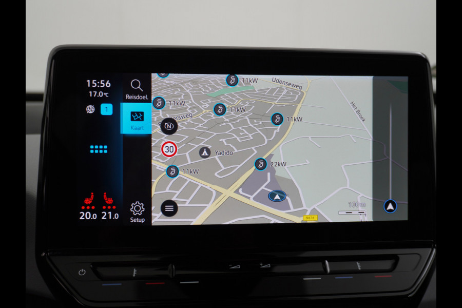 Volkswagen ID.3 58kWh 204PK First Plus Navi-Pro 19" Camera Apple Carplay Android Auto Matrix-LED Stoel-Stuurverwarming Adapt.Cruise Control Pdc  Lmv Bluetooth Draadloze telefoonlader Regensensor Rijstrooksensor Verkeersbord detectie €44.000,- Nieuw! Grootste accu (garantie t/m 30-12-2028)