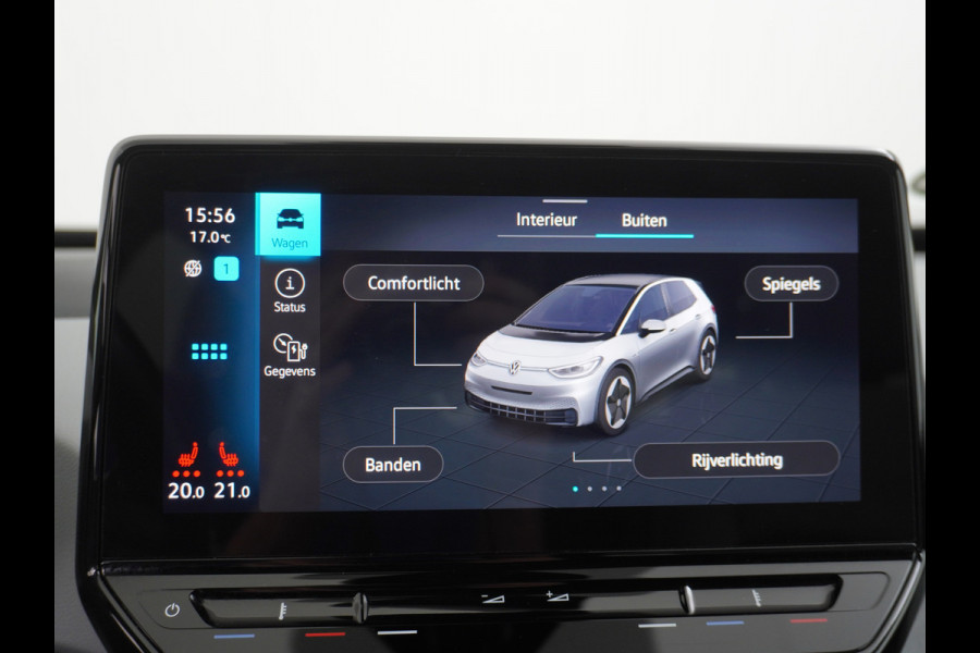 Volkswagen ID.3 58kWh 204PK First Plus Navi-Pro 19" Camera Apple Carplay Android Auto Matrix-LED Stoel-Stuurverwarming Adapt.Cruise Control Pdc  Lmv Bluetooth Draadloze telefoonlader Regensensor Rijstrooksensor Verkeersbord detectie €44.000,- Nieuw! Grootste accu (garantie t/m 30-12-2028)