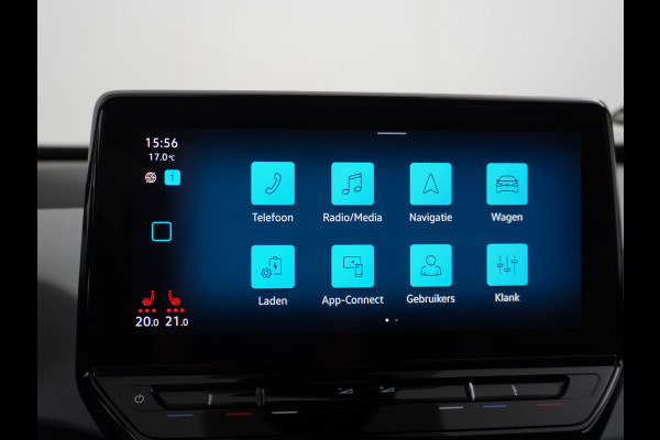 Volkswagen ID.3 58kWh 204PK First Plus Navi-Pro 19" Camera Apple Carplay Android Auto Matrix-LED Stoel-Stuurverwarming Adapt.Cruise Control Pdc  Lmv Bluetooth Draadloze telefoonlader Regensensor Rijstrooksensor Verkeersbord detectie €44.000,- Nieuw! Grootste accu (garantie t/m 30-12-2028)