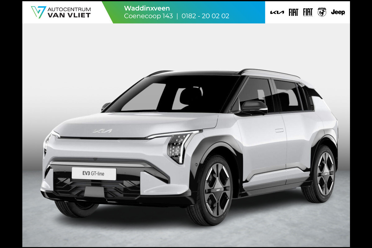 Kia EV3 GT-Line 81.4 kWh | Levering Mei | 600km Rijbereik | Navi | 19" | Adapt. Cruise | Clima | Schuif/Kanteldak | Stoel&Stuurverw. | Priv Glass | BSM | Harman Kardon | LED | Private Lease € 614,- Actie ! Kia EV3 GT-Line 81.4 kWh | Levering Mei | 600km Rijbereik | Navi | 19" | Adapt. Cruise | Clima | Schuif/Kanteldak | Stoel&Stuurverw. | Priv Glass | BSM | Harman Kardon | LED | Private Lease € 614,- Actie !
