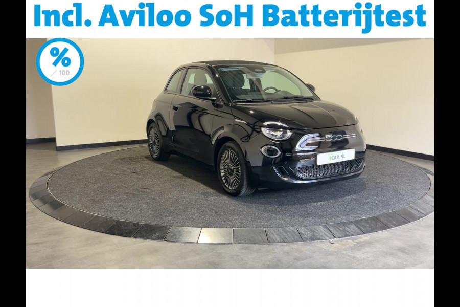 Fiat 500E CABRIO Icon 42 kWh | Navigatie | Automatische airco | Achteruitrijcamera |  SoH (batterijcheck) 90.59 % score!