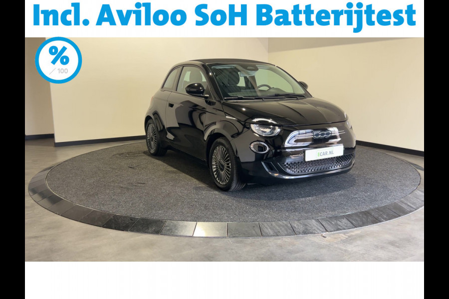 Fiat 500E CABRIO Icon 42 kWh | Navigatie | Automatische airco | Achteruitrijcamera |  SoH (batterijcheck) 96,47 % score!