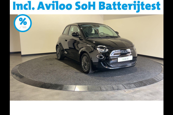 Fiat 500E CABRIO Icon 42 kWh | Navigatie | Automatische airco | Achteruitrijcamera |  SoH (batterijcheck) 96,47 % score!