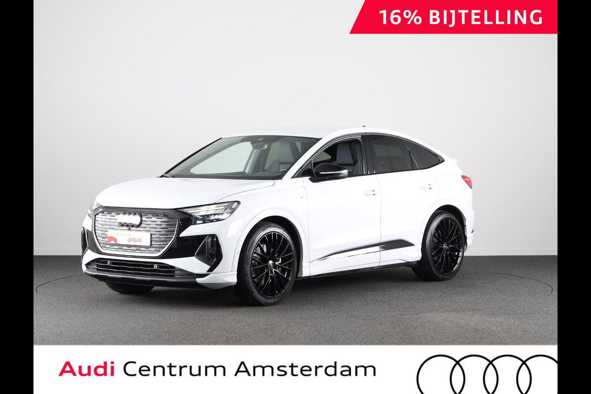 Audi Q4 Sportback e-tron 40 S edition 77 kWh 204pk | Trekhaak | 21 inch lichtmetalen velgen | Parkeercamera | Optiekpakket zwart Audi Q4 Sportback e-tron 40 S edition 77 kWh 204pk | Trekhaak | 21 inch lichtmetalen velgen | Parkeercamera | Optiekpakket zwart