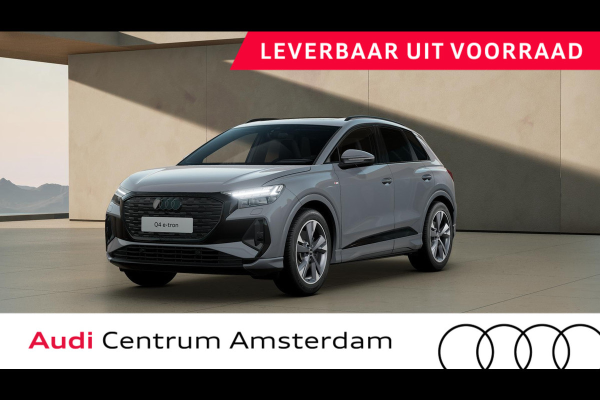 Audi Q4 e-tron 45 quattro S Edition 82 kWh achteruitrijcamera, comfortpakket plus, privacy glass, optiekpakket zwart plus Audi Q4 e-tron 45 quattro S Edition 82 kWh achteruitrijcamera, comfortpakket plus, privacy glass, optiekpakket zwart plus