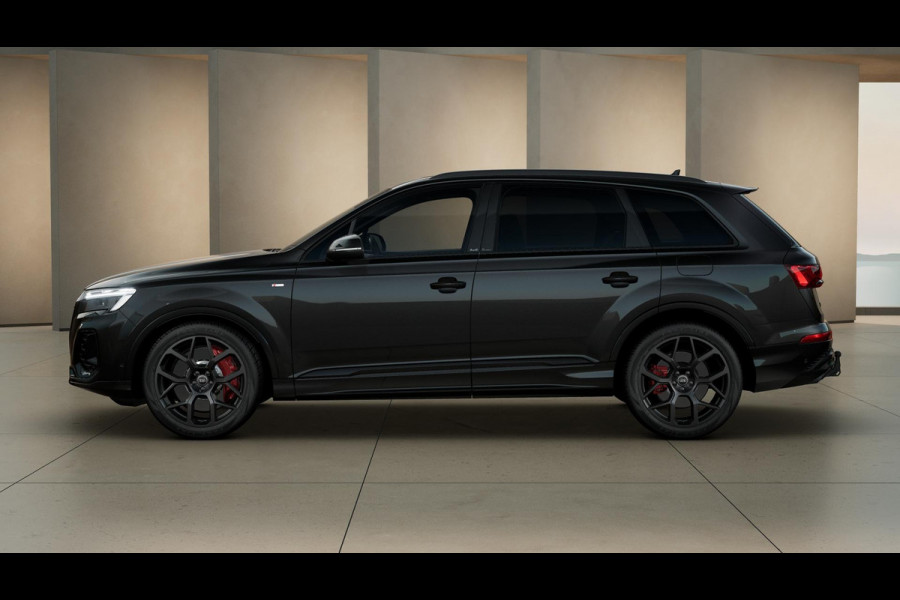 Audi Q7 55 TFSI e quattro Pro Line S panoramadak, omgevingscamera's, adaptive cruise control, B&O soundsysteem, vierwielbesturing, Sportstoelen Plus, leder interieur ruitpatroon, optiekpakket zwart Plus, trekhaak, comfortsleutel