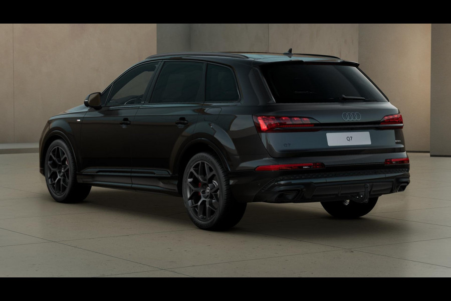 Audi Q7 55 TFSI e quattro Pro Line S panoramadak, omgevingscamera's, adaptive cruise control, B&O soundsysteem, vierwielbesturing, Sportstoelen Plus, leder interieur ruitpatroon, optiekpakket zwart Plus, trekhaak, comfortsleutel