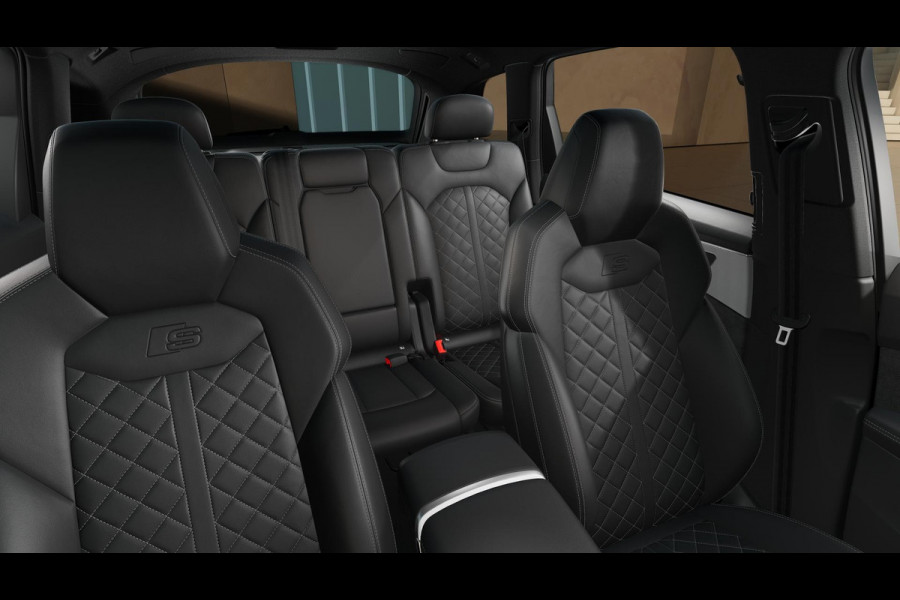 Audi Q7 55 TFSI e quattro Pro Line S panoramadak, omgevingscamera's, adaptive cruise control, B&O soundsysteem, vierwielbesturing, Sportstoelen Plus, leder interieur ruitpatroon, optiekpakket zwart Plus, trekhaak, comfortsleutel