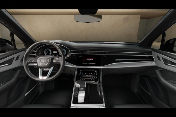 Audi Q7 55 TFSI e quattro Pro Line S panoramadak, omgevingscamera's, adaptive cruise control, B&O soundsysteem, vierwielbesturing, Sportstoelen Plus, leder interieur ruitpatroon, optiekpakket zwart Plus, trekhaak, comfortsleutel