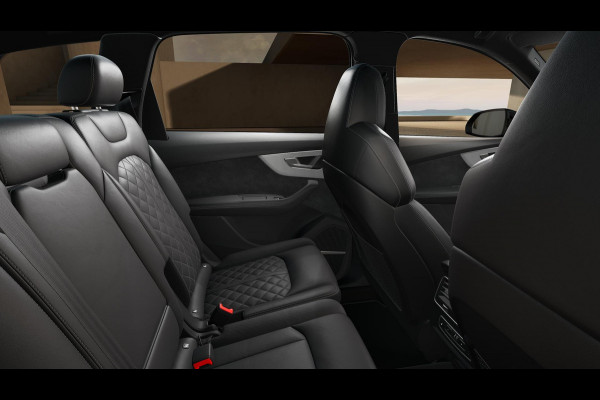 Audi Q7 55 TFSI e quattro Pro Line S panoramadak, omgevingscamera's, adaptive cruise control, B&O soundsysteem, vierwielbesturing, Sportstoelen Plus, leder interieur ruitpatroon, optiekpakket zwart Plus, trekhaak, comfortsleutel