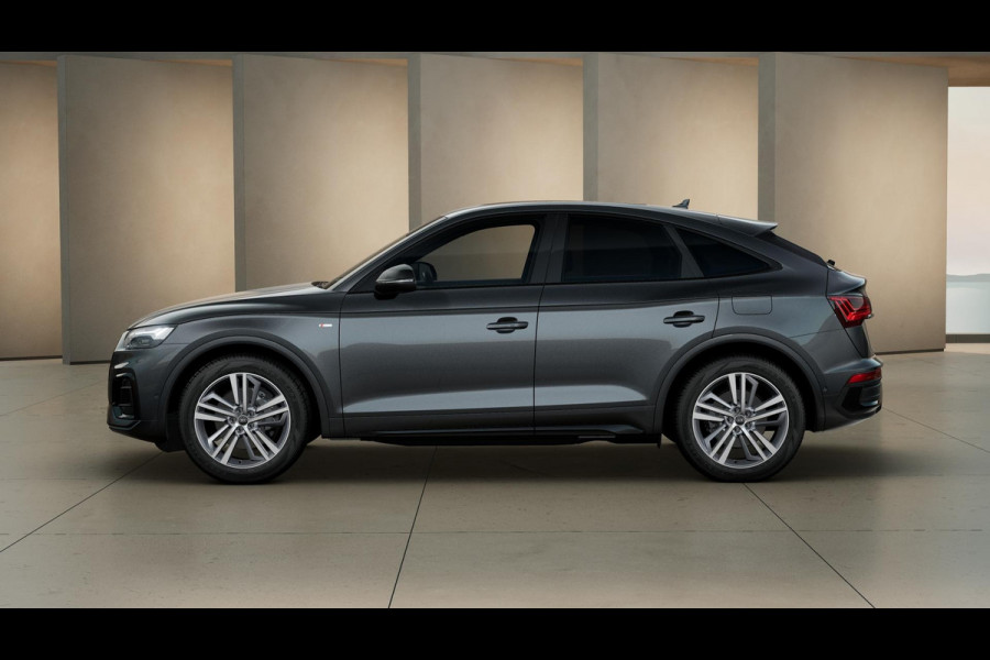 Audi Q5 Sportback S edition Competition 50 TFSI e 220 kW / 299 PK SU panoramadak, assistentiepakket parking, B&O soundsysteem, spiegelkappen carbon, lichtpakket plus, leder/alcantara interieur