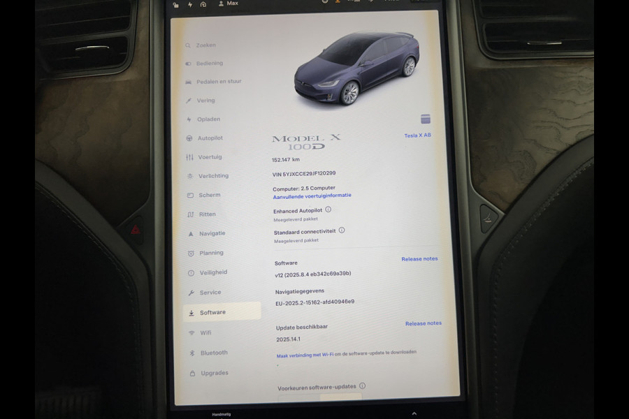 Tesla Model X 100D [ 3-Fase ] (INCL.BTW) *AUTO-PILOT | FULL-LEATHER | TOWBAR | NAVI-FULLMAP | FULL-LED | AIR-SUSPENSION | DIGI-COCKPIT | KEYLESS | CAMERA | DAB+ | COMFORT-SEATS | 20''ALU*