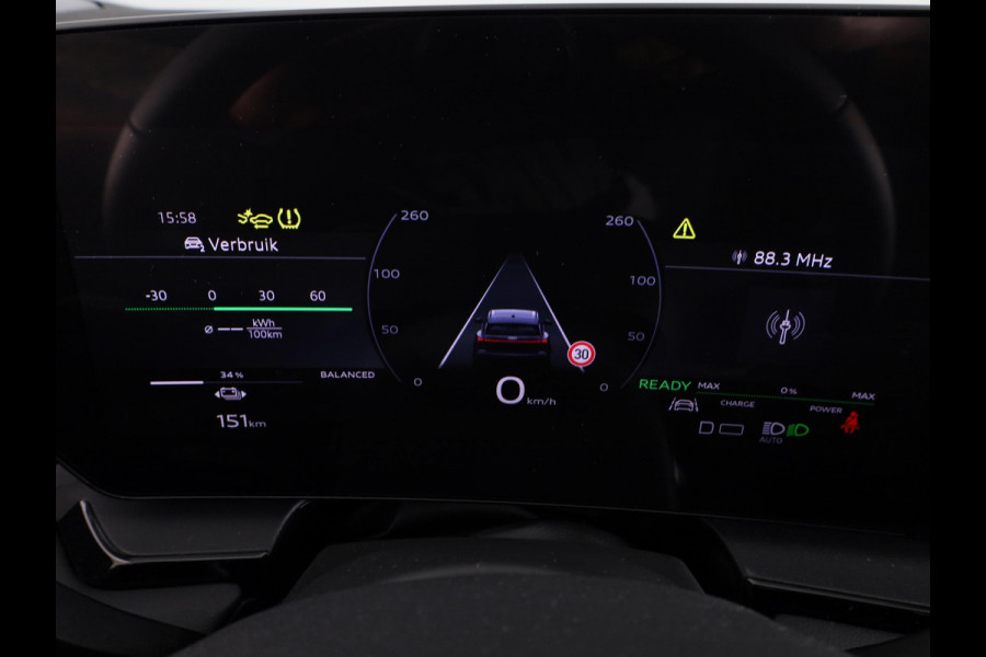 Audi Q6 Advanced edition e-tron perf 225kW/306pk 100Kwh Ha Tech Plus pakket, sportstoelen met leder, bumpers in kleur carrosserie, omgevingscamera's