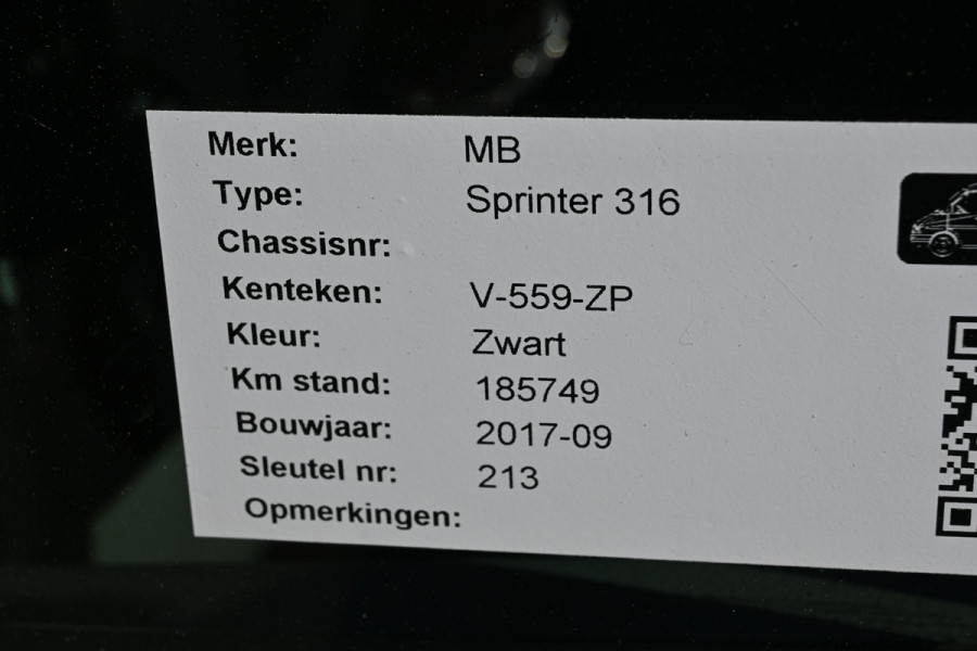 Mercedes-Benz Sprinter 316 CDI L3H2 Euro 6 Geveerde stoel, Cruise control, Airco