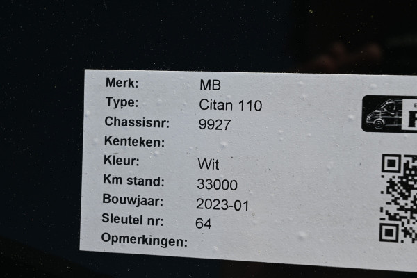 Mercedes-Benz Citan 110 CDI L1 Pro 3 Zitplaatsen, MBUX met camera en navigatie, Trekhaak