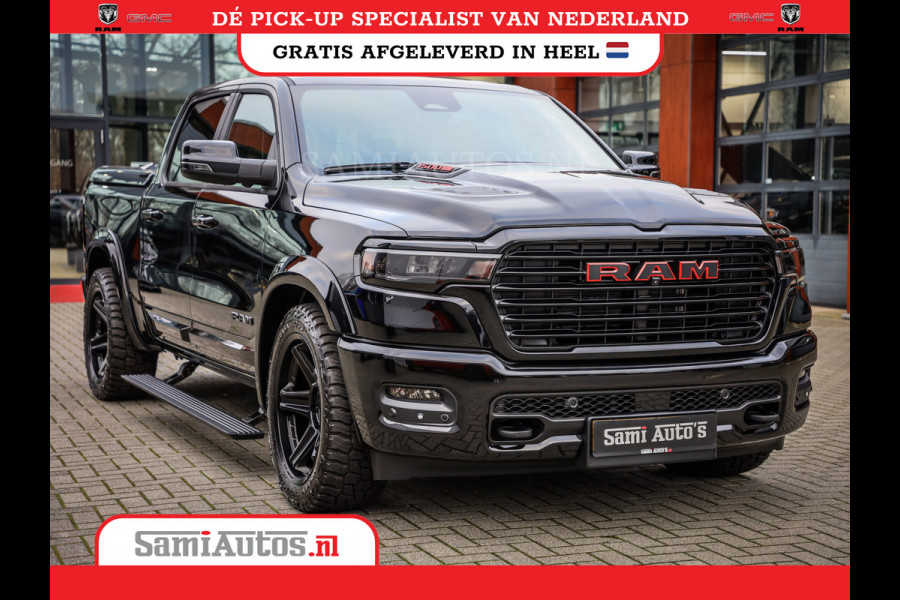 Dodge Ram NIGHT PREMIUM 2025 | BOM VOL + 14.4 INCH SCHERM | LUCHTVERING | HUD | HURRICANE 420PK 636 Nm | PRIJS MET LPG EN COVER EN GARANTI DUBBELE CABINE | PICK UP | 5 PERSOONS | DC | GRIJSKENTEKEN | VOORRAAD NR 2287 - 3384
