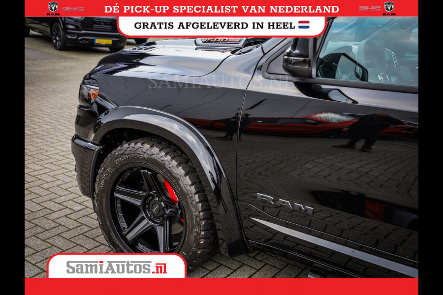 Dodge Ram NIGHT PREMIUM 2025 | BOM VOL + 14.4 INCH SCHERM | LUCHTVERING | HUD | HURRICANE 420PK 636 Nm | PRIJS MET LPG EN COVER EN GARANTI DUBBELE CABINE | PICK UP | 5 PERSOONS | DC | GRIJSKENTEKEN | VOORRAAD NR 2287 - 3384