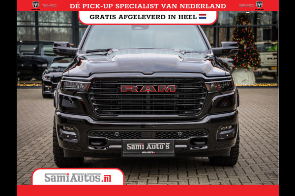 Dodge Ram NIGHT PREMIUM 2025 | BOM VOL + 14.4 INCH SCHERM | LUCHTVERING | HUD | HURRICANE 420PK 636 Nm | PRIJS MET LPG EN COVER EN GARANTI DUBBELE CABINE | PICK UP | 5 PERSOONS | DC | GRIJSKENTEKEN | VOORRAAD NR 2287 - 3384