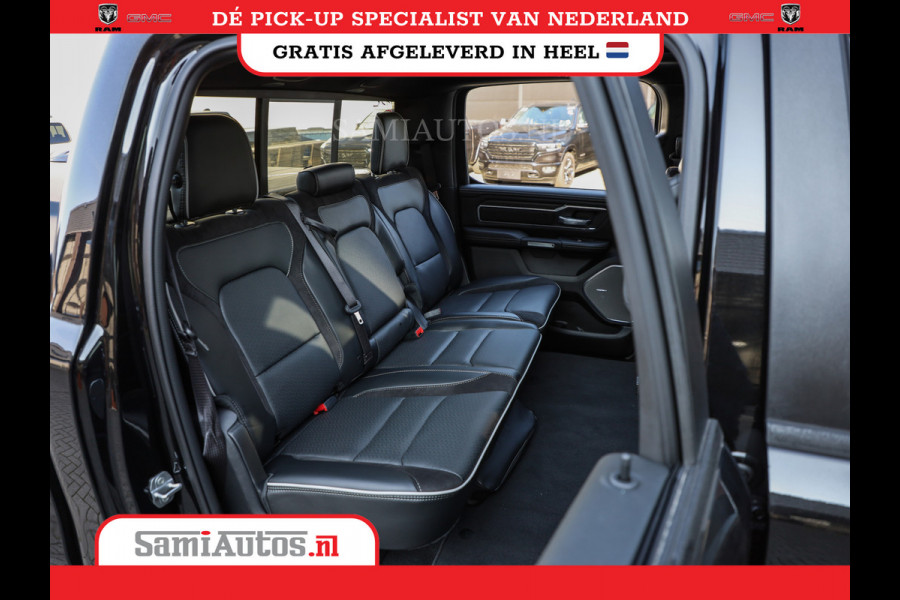 Dodge Ram NIGHT PREMIUM 2025 | BOM VOL + 14.4 INCH SCHERM | LUCHTVERING | HUD | HURRICANE 420PK 636 Nm | PRIJS MET LPG EN COVER EN GARANTI DUBBELE CABINE | PICK UP | 5 PERSOONS | DC | GRIJSKENTEKEN | VOORRAAD NR 2287 - 3384