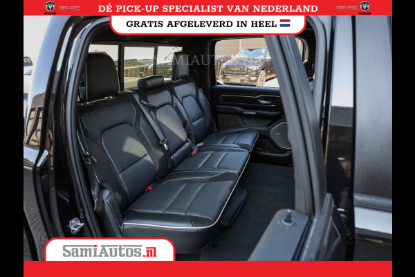 Dodge Ram NIGHT PREMIUM 2025 | BOM VOL + 14.4 INCH SCHERM | LUCHTVERING | HUD | HURRICANE 420PK 636 Nm | PRIJS MET LPG EN COVER EN GARANTI DUBBELE CABINE | PICK UP | 5 PERSOONS | DC | GRIJSKENTEKEN | VOORRAAD NR 2287 - 3384