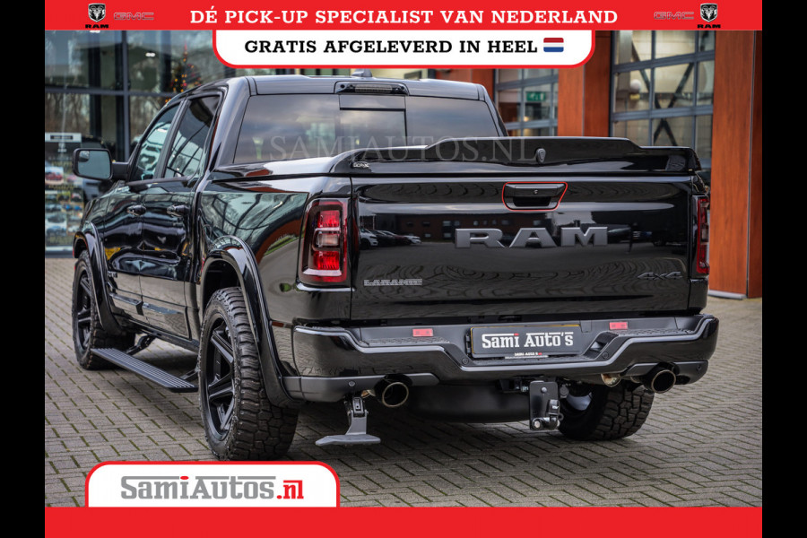 Dodge Ram NIGHT PREMIUM 2025 | BOM VOL + 14.4 INCH SCHERM | LUCHTVERING | HUD | HURRICANE 420PK 636 Nm | PRIJS MET LPG EN COVER EN GARANTI DUBBELE CABINE | PICK UP | 5 PERSOONS | DC | GRIJSKENTEKEN | VOORRAAD NR 2287 - 3384