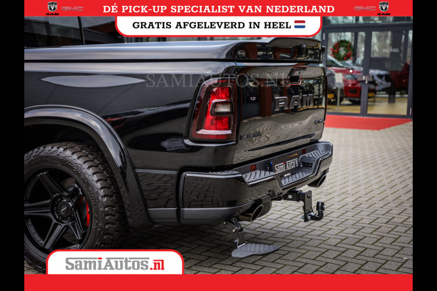 Dodge Ram NIGHT PREMIUM 2025 | BOM VOL + 14.4 INCH SCHERM | LUCHTVERING | HUD | HURRICANE 420PK 636 Nm | PRIJS MET LPG EN COVER EN GARANTI DUBBELE CABINE | PICK UP | 5 PERSOONS | DC | GRIJSKENTEKEN | VOORRAAD NR 2287 - 3384