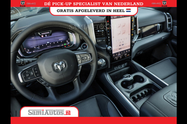 Dodge Ram NIGHT PREMIUM 2025 | BOM VOL + 14.4 INCH SCHERM | LUCHTVERING | HUD | HURRICANE 420PK 636 Nm | PRIJS MET LPG EN COVER EN GARANTI DUBBELE CABINE | PICK UP | 5 PERSOONS | DC | GRIJSKENTEKEN | VOORRAAD NR 2287 - 3384
