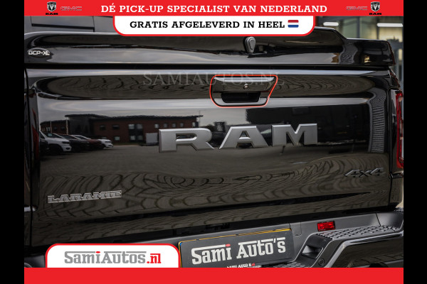 Dodge Ram NIGHT PREMIUM 2025 | BOM VOL + 14.4 INCH SCHERM | LUCHTVERING | HUD | HURRICANE 420PK 636 Nm | PRIJS MET LPG EN COVER EN GARANTI DUBBELE CABINE | PICK UP | 5 PERSOONS | DC | GRIJSKENTEKEN | VOORRAAD NR 2287 - 3384