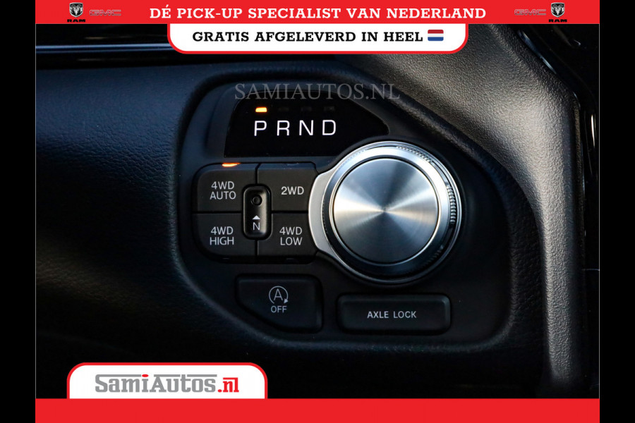 Dodge Ram NIGHT PREMIUM 2025 | BOM VOL + 14.4 INCH SCHERM | LUCHTVERING | HUD | HURRICANE 420PK 636 Nm | PRIJS MET LPG EN COVER EN GARANTI DUBBELE CABINE | PICK UP | 5 PERSOONS | DC | GRIJSKENTEKEN | VOORRAAD NR 2287 - 3384