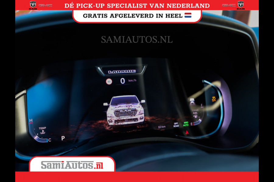 Dodge Ram NIGHT PREMIUM 2025 | BOM VOL + 14.4 INCH SCHERM | LUCHTVERING | HUD | HURRICANE 420PK 636 Nm | PRIJS MET LPG EN COVER EN GARANTI DUBBELE CABINE | PICK UP | 5 PERSOONS | DC | GRIJSKENTEKEN | VOORRAAD NR 2287 - 3384