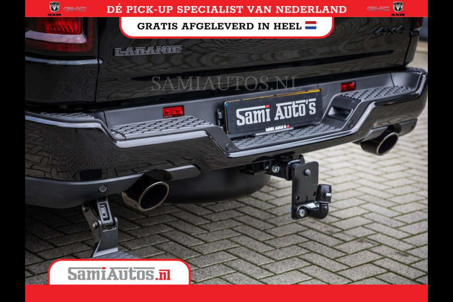 Dodge Ram NIGHT PREMIUM 2025 | BOM VOL + 14.4 INCH SCHERM | LUCHTVERING | HUD | HURRICANE 420PK 636 Nm | PRIJS MET LPG EN COVER EN GARANTI DUBBELE CABINE | PICK UP | 5 PERSOONS | DC | GRIJSKENTEKEN | VOORRAAD NR 2287 - 3384