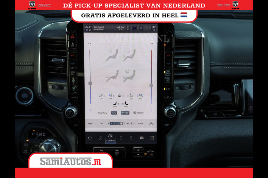 Dodge Ram NIGHT PREMIUM 2025 | BOM VOL + 14.4 INCH SCHERM | LUCHTVERING | HUD | HURRICANE 420PK 636 Nm | PRIJS MET LPG EN COVER EN GARANTI DUBBELE CABINE | PICK UP | 5 PERSOONS | DC | GRIJSKENTEKEN | VOORRAAD NR 2287 - 3384