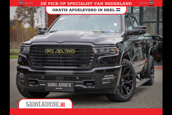 Dodge Ram PREMIUM | BOM VOL | HEAD UP + 14.4 INCH SCHERM | LUCHTVERING | 420PK 636 Nm | PRIJS MET LPG EN COVER EN GARANTIE | DUBBELE CABINE | PICK UP | 5 PERSOONS | DC | GRIJSKENTEKEN | VOORRAAD NR 2284 - 3855