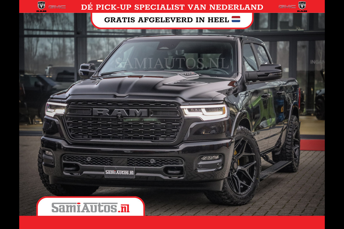 Dodge Ram 1500 LIMITED NIGHT H.O 540PK 706 Nm 2025 | XB9 | MASSAGE | BOM VOL | CREW CAB | DUBBELE CABINE | GRIJSKENTEKEN | 5 PERSOONS | DE MEEST LUXUEUZE en BEGEERDE Pick-up VOORRAAD NR 2348 - 5158 Dodge Ram 1500 LIMITED NIGHT H.O 540PK 706 Nm 2025 | XB9 | MASSAGE | BOM VOL | CREW CAB | DUBBELE CABINE | GRIJSKENTEKEN | 5 PERSOONS | DE MEEST LUXUEUZE en BEGEERDE Pick-up VOORRAAD NR 2348 - 5158