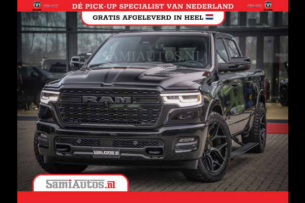 Dodge Ram 1500 LIMITED NIGHT H.O 540PK 706 Nm 2025 | XB9 | MASSAGE | BOM VOL | CREW CAB | DUBBELE CABINE | GRIJSKENTEKEN | 5 PERSOONS | DE MEEST LUXUEUZE en BEGEERDE Pick-up VOORRAAD NR 2348 - 5158