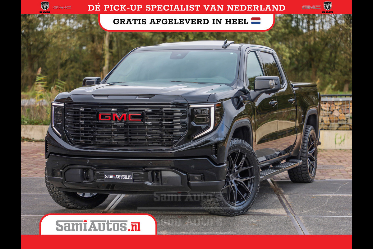 GMC Sierra Denali 6.2 V8 426PK | VIRTUAL COCKPIT | HEAD-UP | LANE ASSIST | 360 CAMERA | BLACK LEDER | DUBBELE CABINE | 5 PERSOONS |  GARANTIE | DC | Pick up VOORRAAD NR 419189