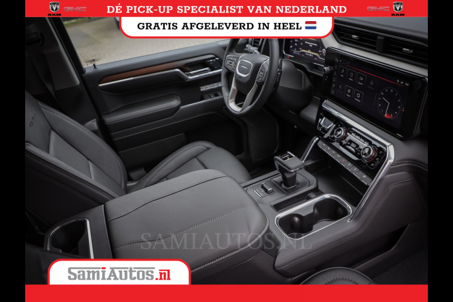 GMC Sierra Denali 6.2 V8 426PK | VIRTUAL COCKPIT | HEAD-UP | LANE ASSIST | 360 CAMERA | BLACK LEDER | DUBBELE CABINE | 5 PERSOONS |  GARANTIE | DC | Pick up VOORRAAD NR 419189